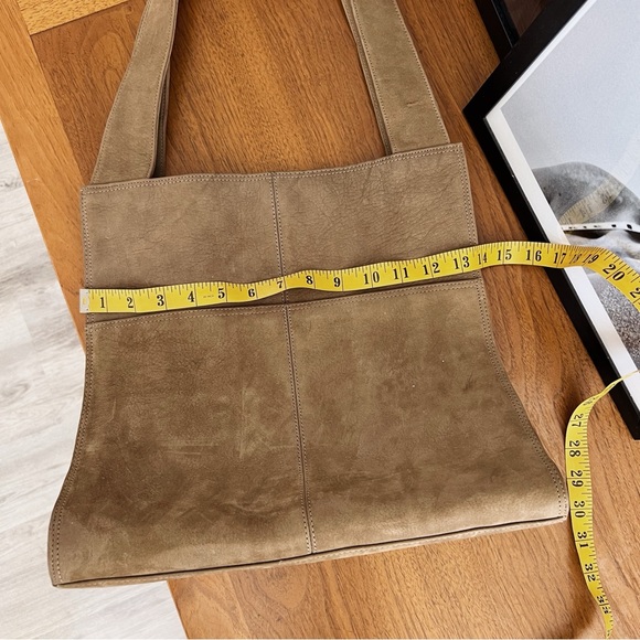 SOLD ❌ GENUINE LEATHER SUEDE LJS SHOULDER TOTE BAG #0312 - Picture 9 of 10